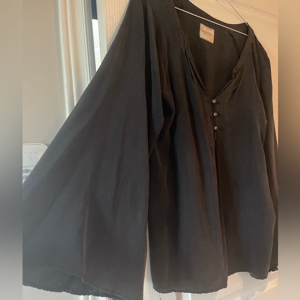 Gypsy wide sleeve silk shirt